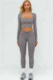The Lushness Long Sleeve Crop top Leggings 2-Piece Set