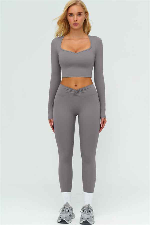 The Lushness Long Sleeve Crop top Leggings 2-Piece Set