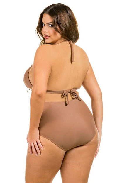 Two Piece High Waist Bikini -Plus Sized - Pikemla