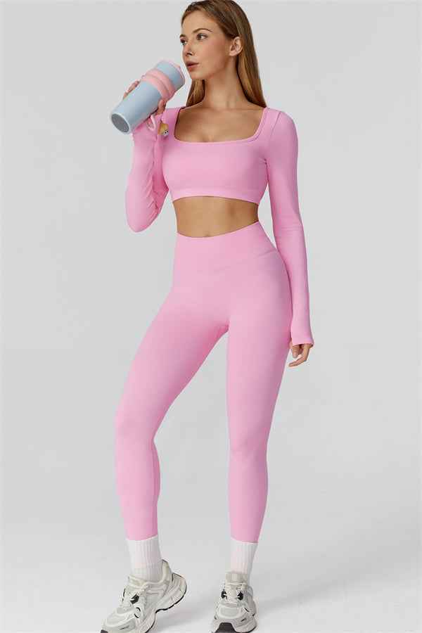 The Reign Long Sleeve Crop Top Leggings 2-Piece Set