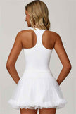 The Dynamic Crop Top Mesh Tennis Skirt 2-Piece Set