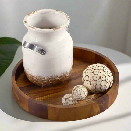 Round Serving Trays - Solid Bottom