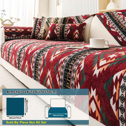 Boho Couch Cover - Chic Snow Chenille Sofa Slipcover