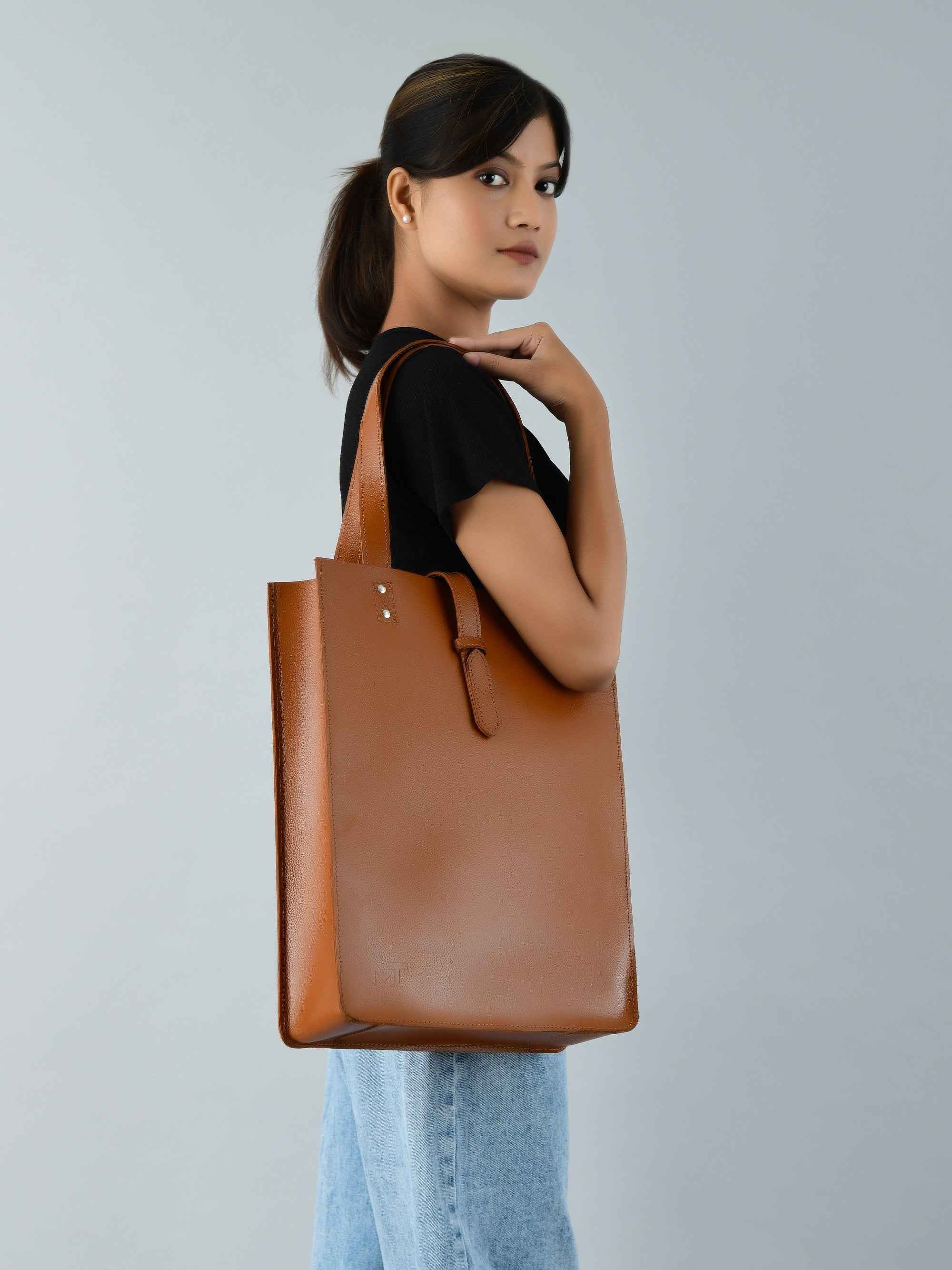 Chestnut Elegance Leather Tote