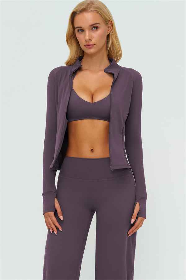 The Twirl Zip Jacket Sports Bra New Straight Leg Pants 3-Piece Set