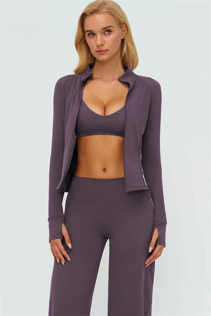 The Twirl Zip Jacket Sports Bra New Straight Leg Pants 3-Piece Set