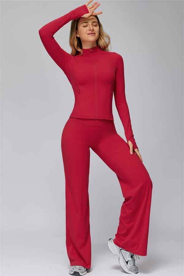The FlexCore Pure Zip Jacket Flared Leggings 2-Piece Set