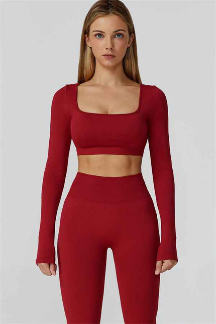 The Reign Long Sleeve Crop Top Leggings 2-Piece Set
