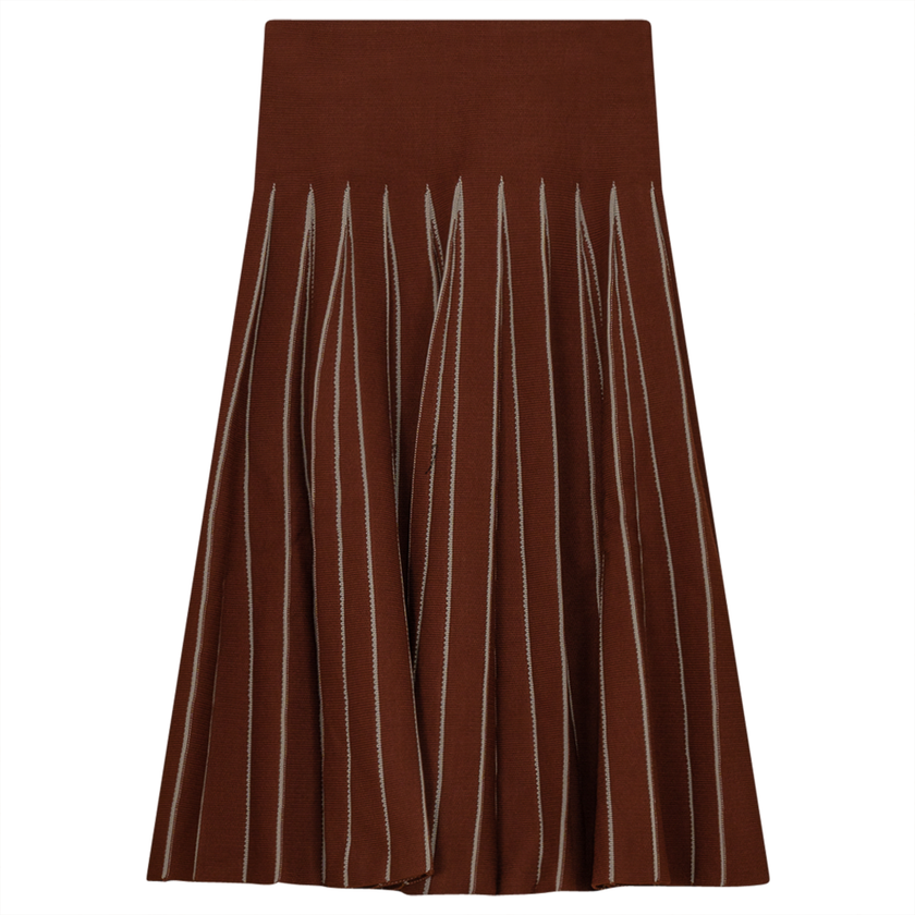Jersey Kint Pleated Skirt