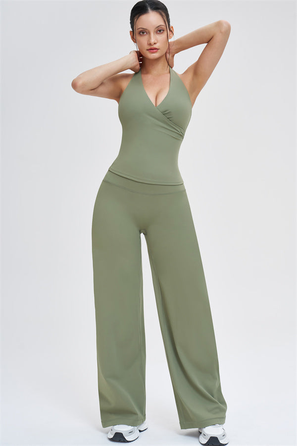 The Stride Crop Top Straight Leg Pants 2-Piece Set