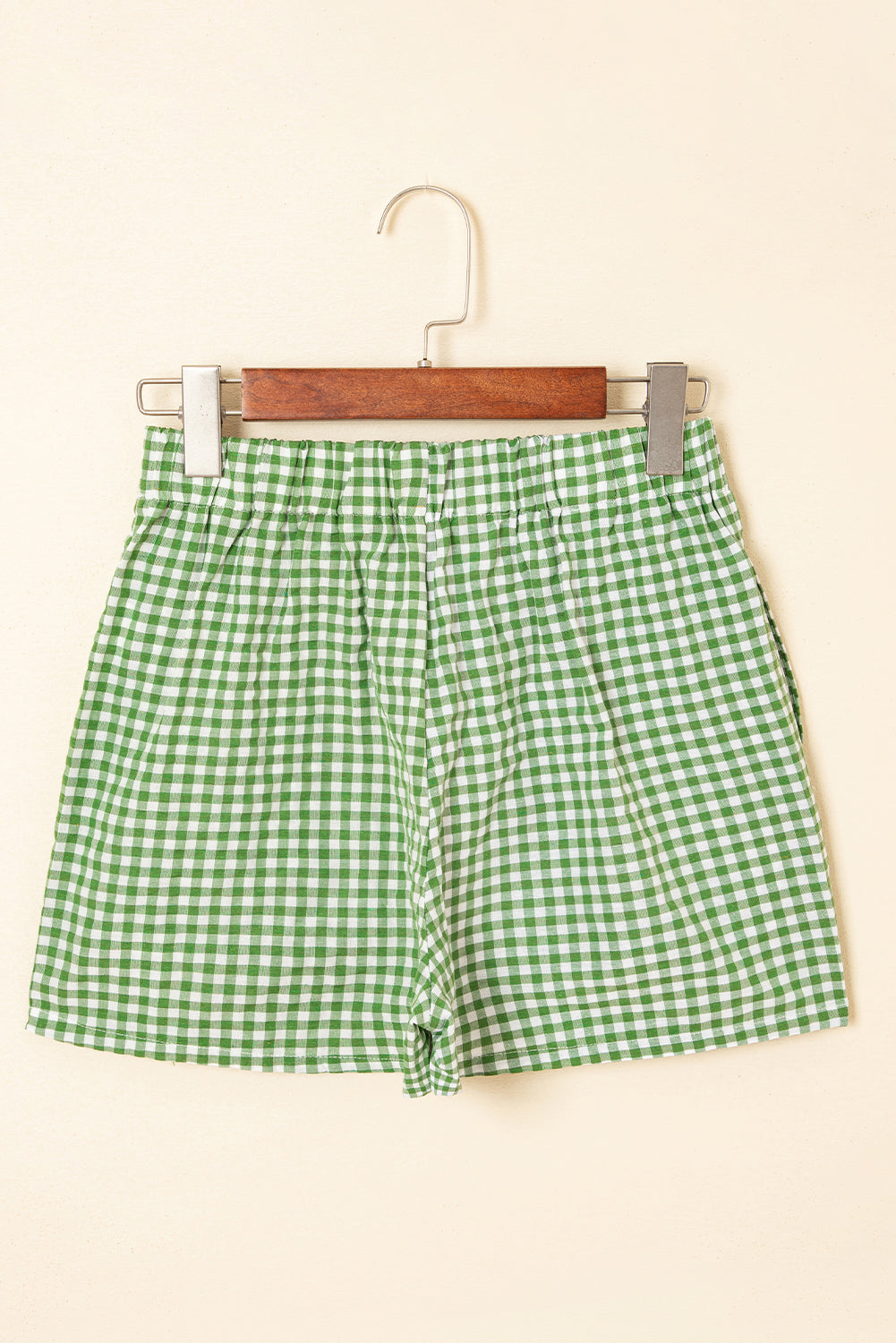 Black Gingham Printed High Waist Shorts - Pikemla
