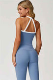 The Quest Cross Back Crop Top Flared Leggings 2-Piece Set
