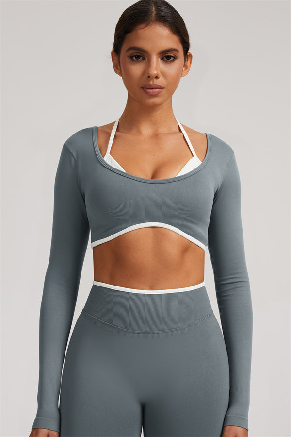 The Elevate Long Sleeve Crop top Leggings 2-Piece Set