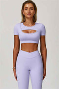 The Lavish Cut-out Crop Top Leggings 2-Piece Set