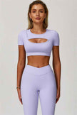 The Lavish Cut-out Crop Top Leggings 2-Piece Set