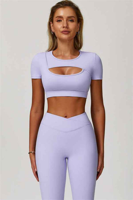 The Lavish Cut-out Crop Top Leggings 2-Piece Set