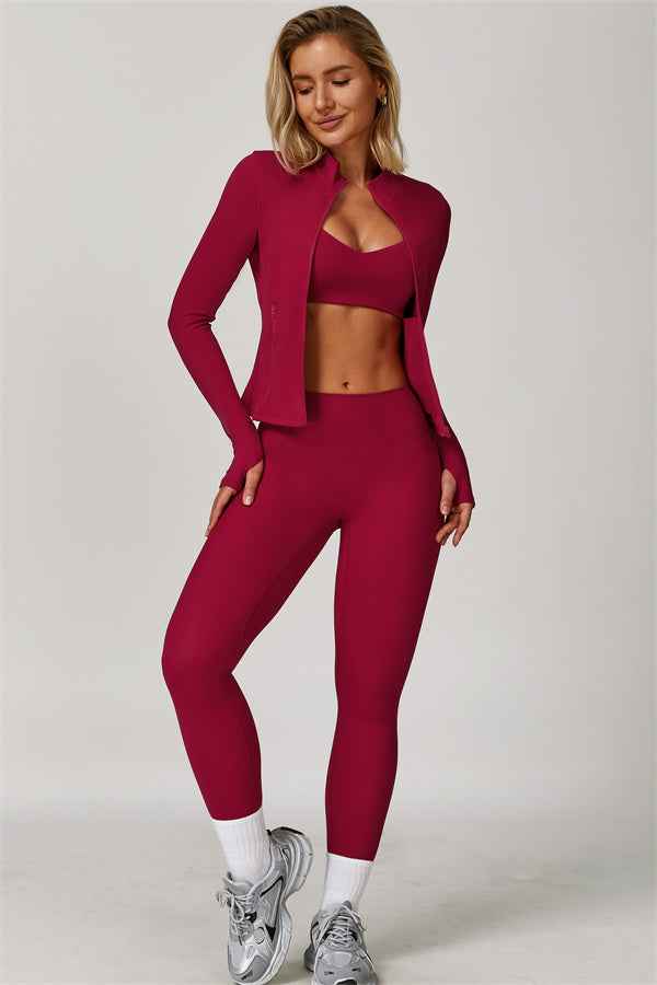 The Refresh Jacket Sports Bra Leggings 3-Piece Set