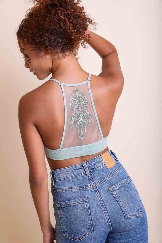 Tattoo Mesh Racerback Bralette - Pikemla
