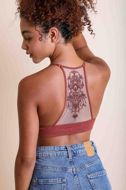 Tattoo Mesh Racerback Bralette - Pikemla
