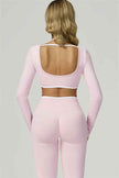 The Prime Line Long Sleeve Crop Top Leggings 2-Piece Set