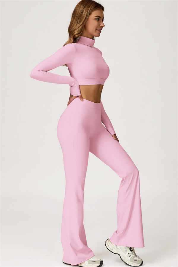 The Axis Crop Top Flared Leggings 2-Piece Set