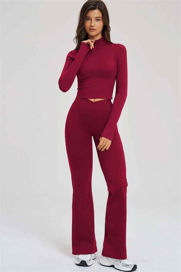 The Sizzle Zip Jacket Flared Leggings 2-Piece Set