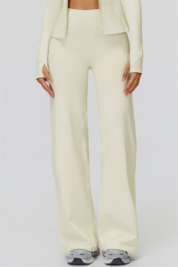 The FemmeFit Zip Jacket Straight Leg Pants 2-Piece Set