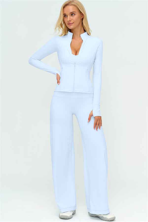 The Twirl Zip Jacket New Straight Leg Pants 2-Piece Set