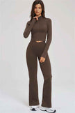 The Sizzle Zip Jacket Flared Leggings 2-Piece Set