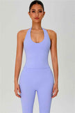 The Solid Halter Tank Top Leggings 2-Piece Set