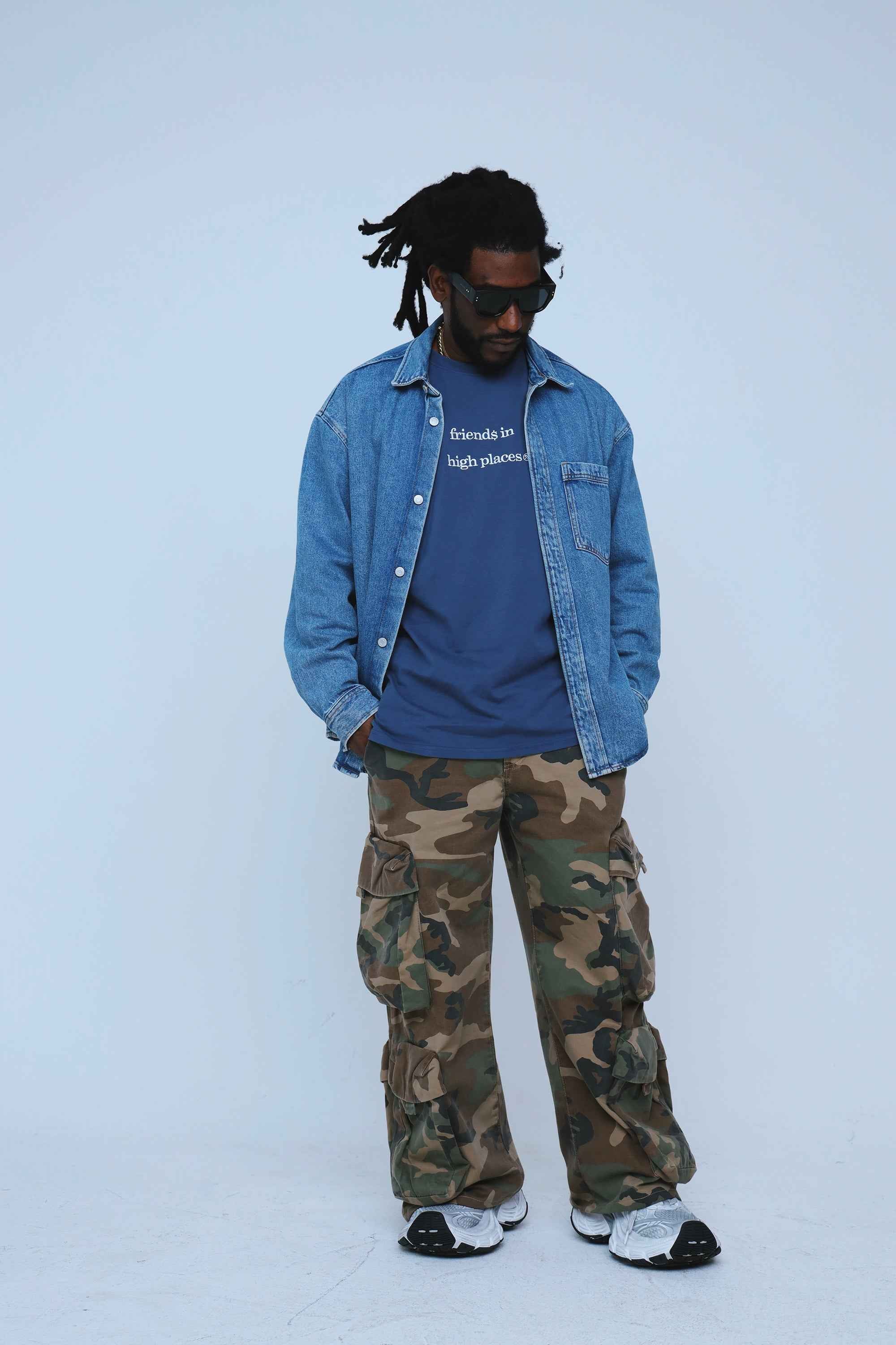 Friends In High Places (Navy - Oversize Shirt)