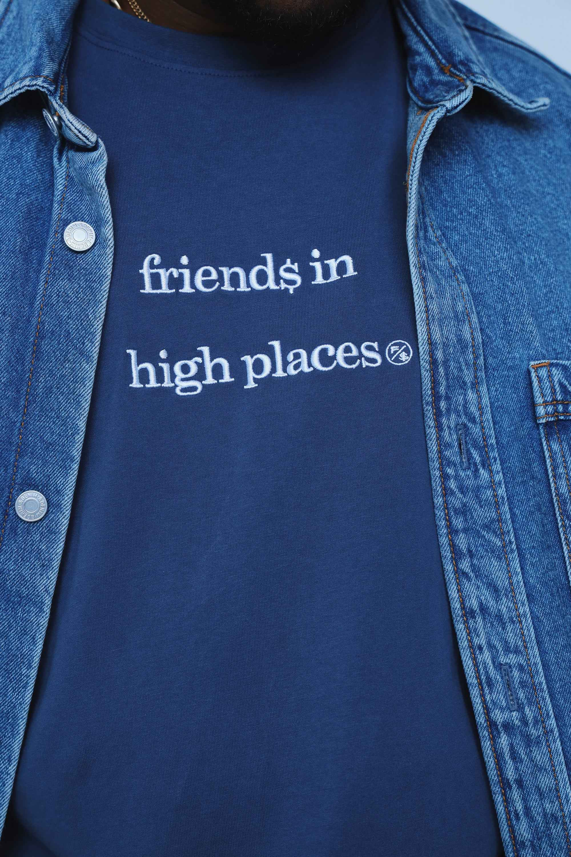 Friends In High Places (Navy - Oversize Shirt)