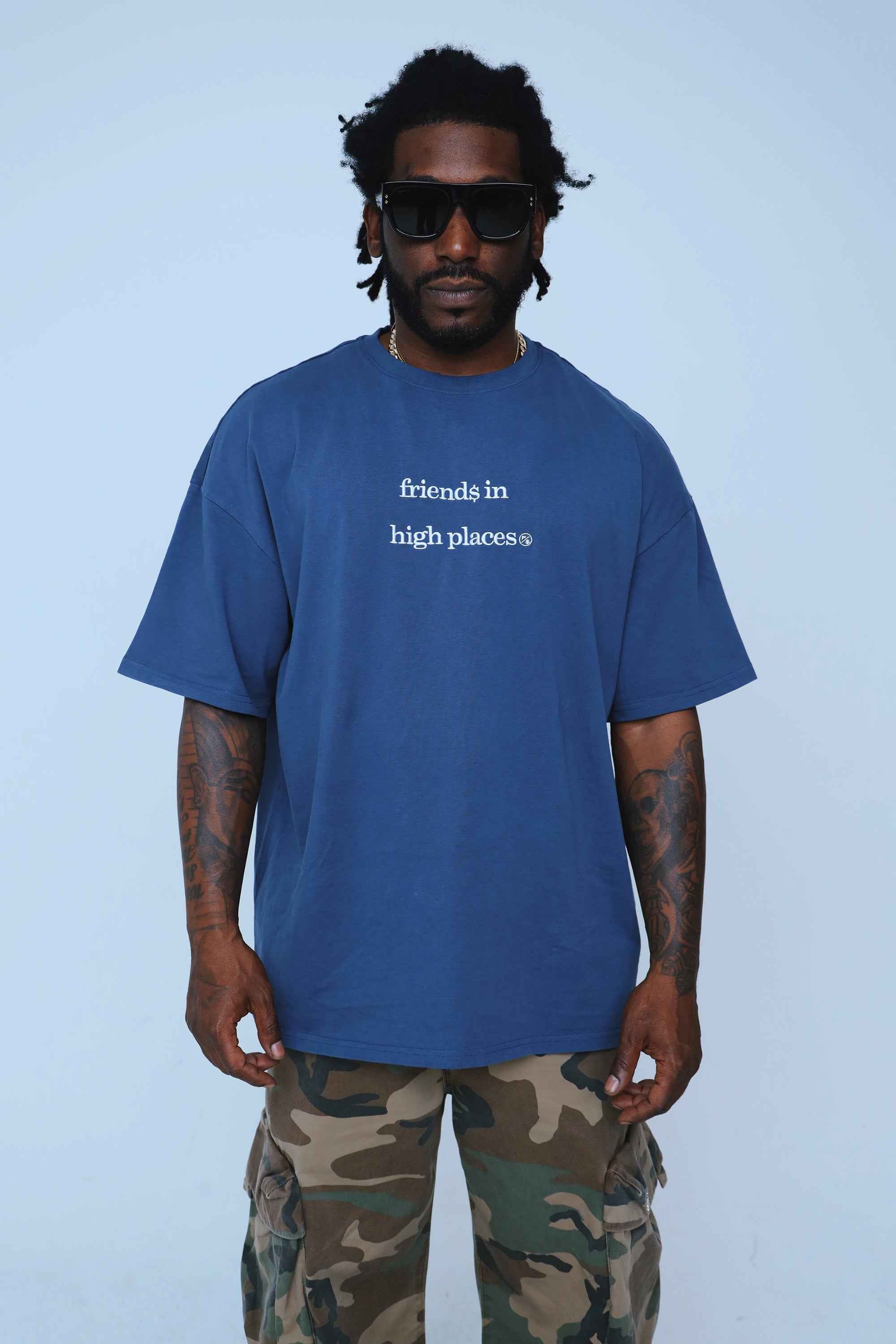 Friends In High Places (Navy - Oversize Shirt)