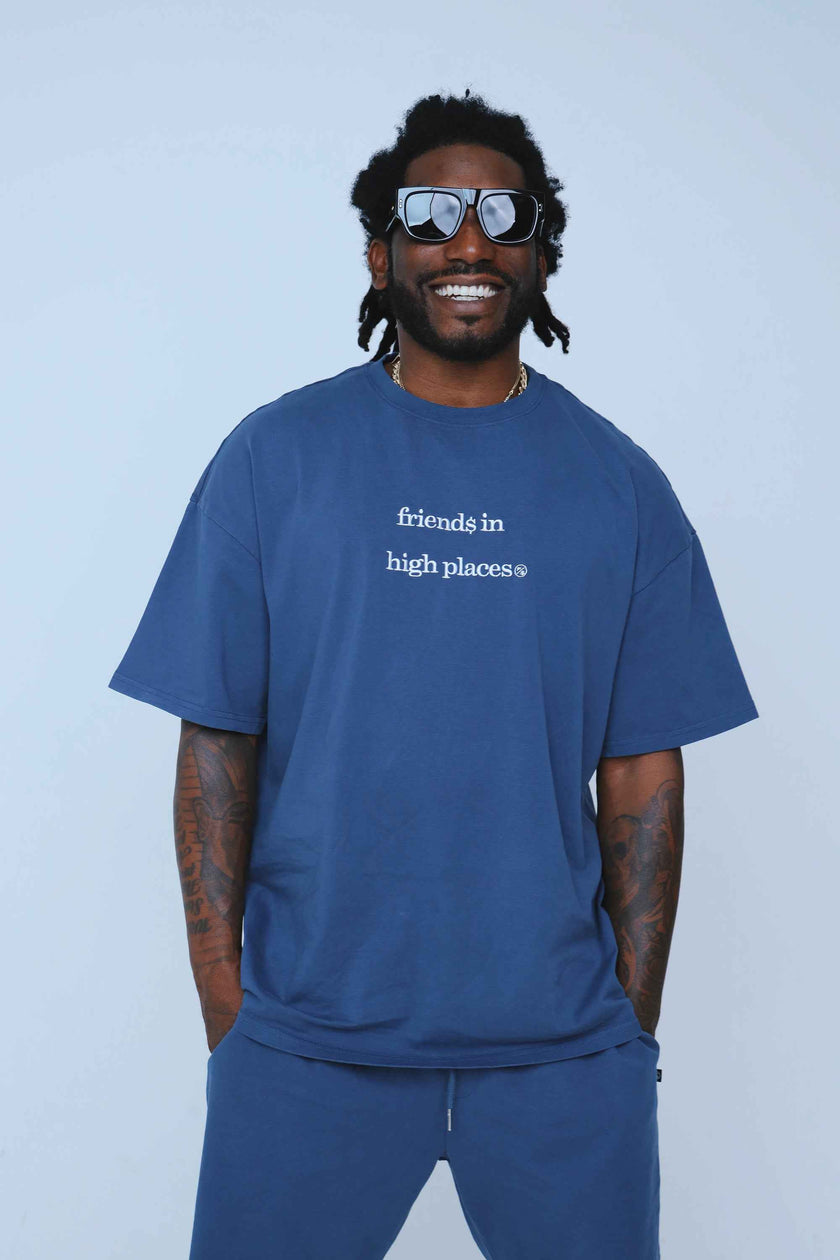 Friends In High Places (Navy - Oversize Shirt)