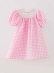 Farm Pink Smocking Embroidered Girls Dress