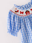 Farm Blue Smocking Embroidered Girls Dress