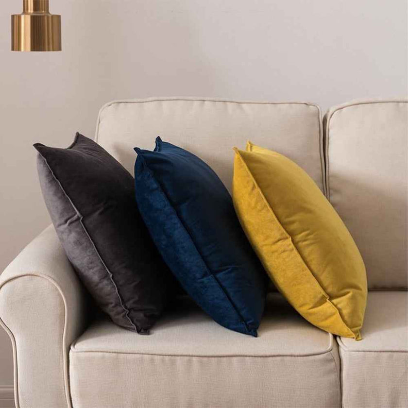 20''x20'' luxe velvet throw pillow  | 19 colors soft & elegant piped edge design | modern couch & bedroom accent | insert included