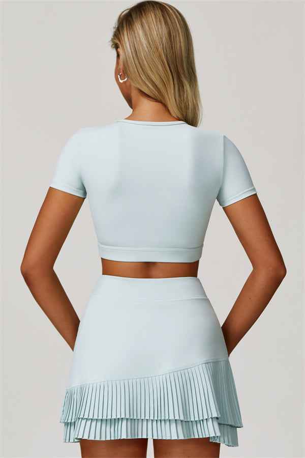 The Lavish Cut-out Crop Top Tennis Skirt 2-Piece Set