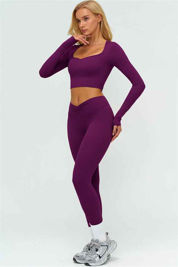 The Lushness Long Sleeve Crop top Leggings 2-Piece Set