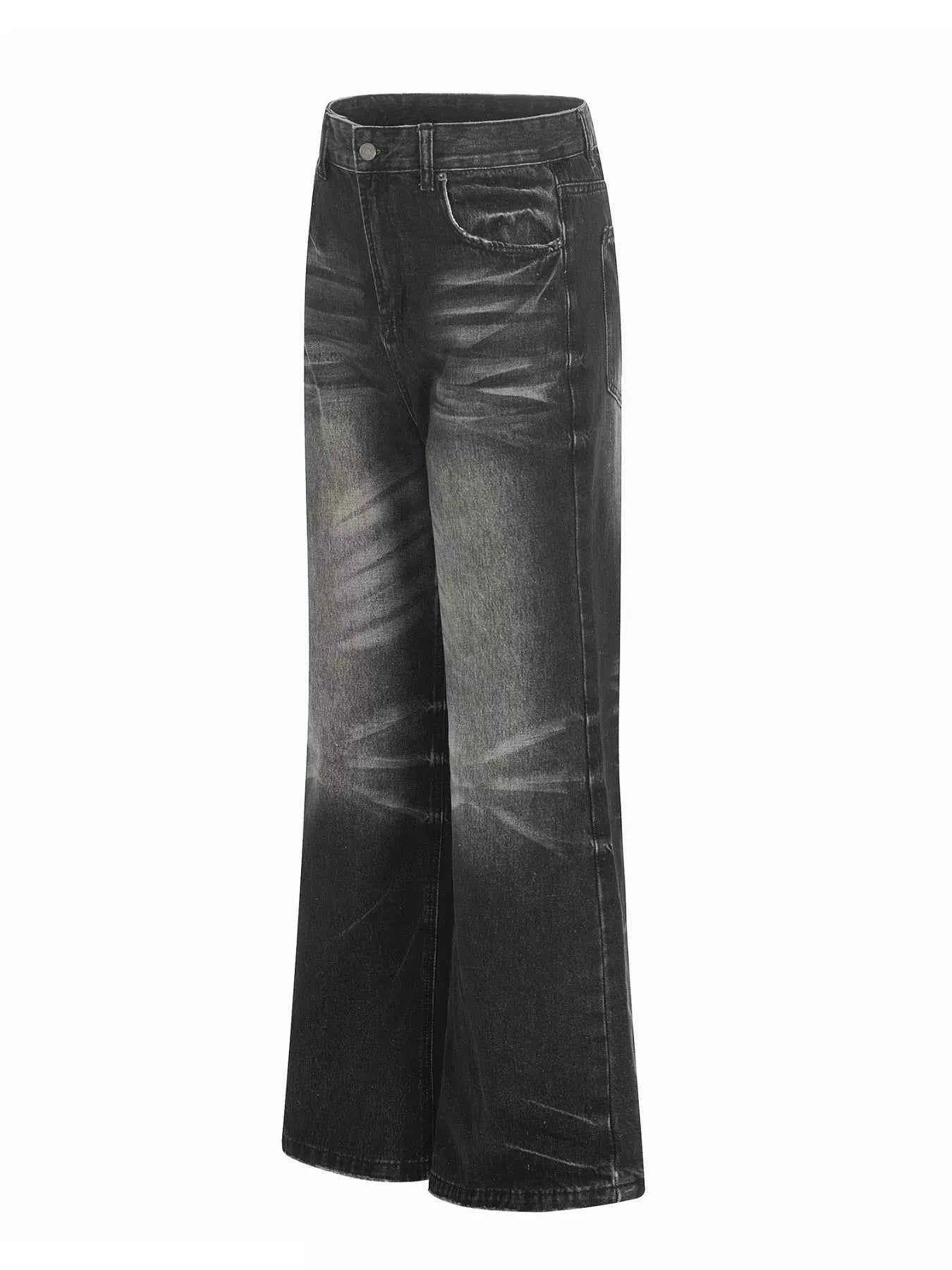 Men's Full Size Vintage Wash Wide Leg Jeans Plus Size