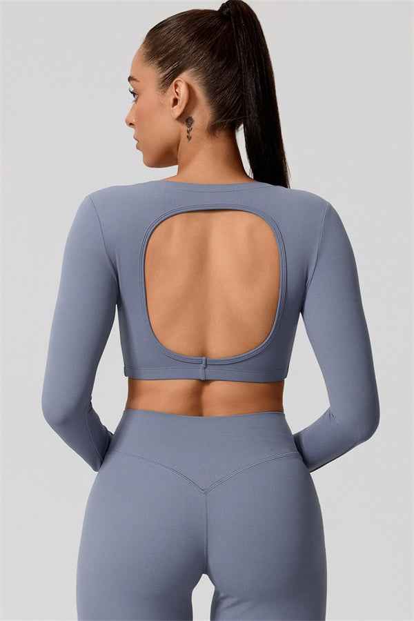The Nestle Long Sleeve Crop Top Straight Leg Pants 2-Piece Set
