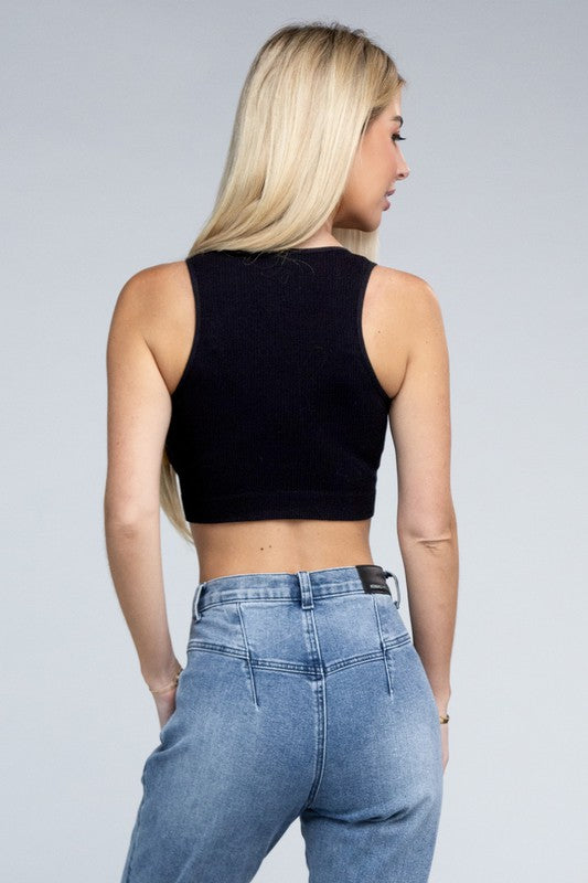 Ribbed Ultra Cropped Tank Top - Pikemla