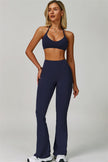 The Bold Cross Back Sports Bra Flared Leggings 2-Piece Set