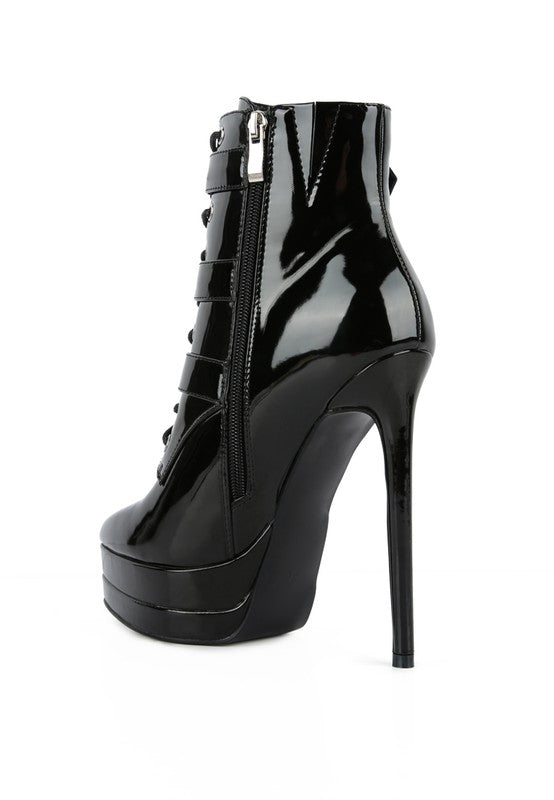 High Heeled Patent PU Stiletto Boot - Pikemla