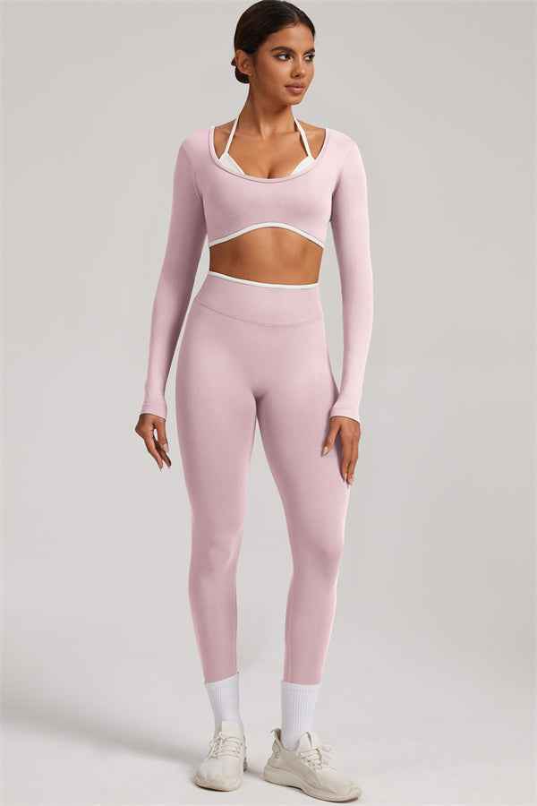 The Elevate Long Sleeve Crop top Leggings 2-Piece Set