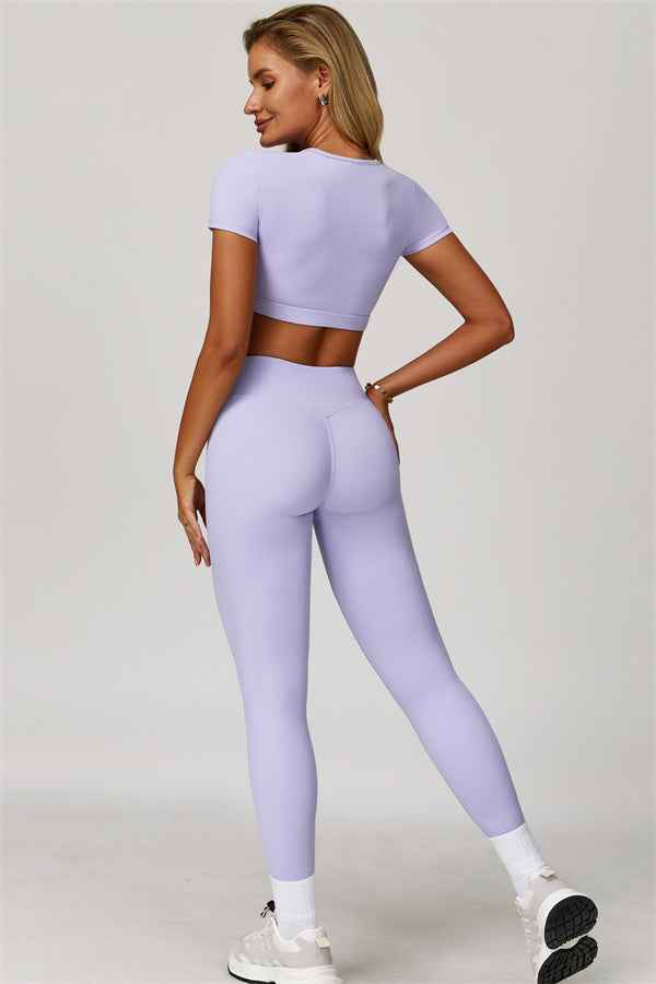 The Lavish Cut-out Crop Top Leggings 2-Piece Set