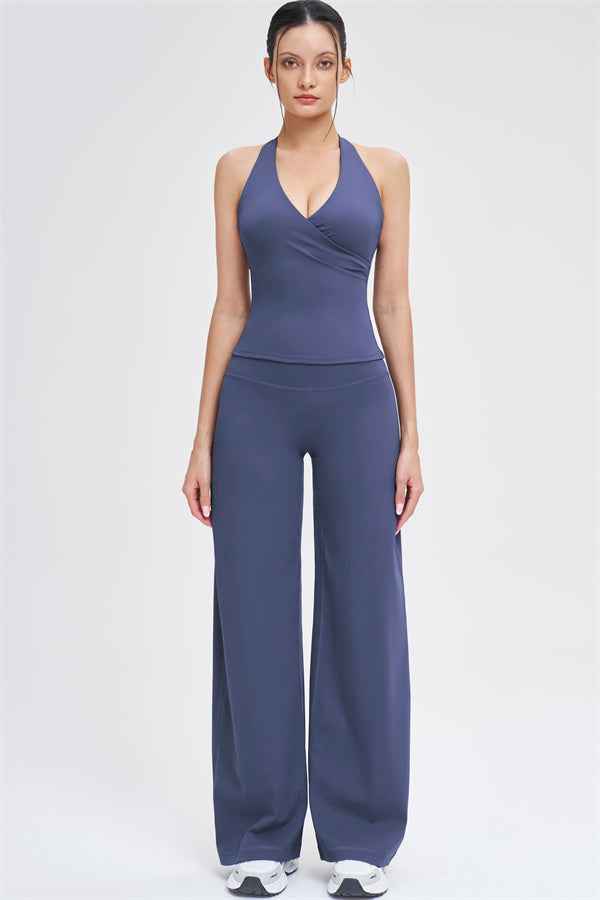 The Stride Crop Top Straight Leg Pants 2-Piece Set
