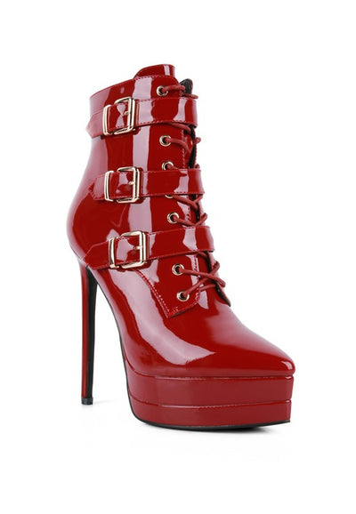 High Heeled Patent PU Stiletto Boot - Pikemla