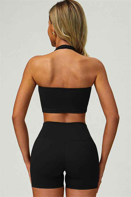 The Seraphine Halter Crop Top Shorts 2-Piece Set