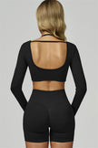 The Prime Long Sleeve Crop Top Shorts 2-Piece Set